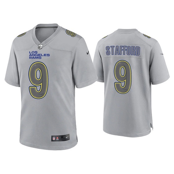 Men's Los Angeles Rams #9 Matthew Stafford Gray Atmosphere Fashion Stitched Game Jersey